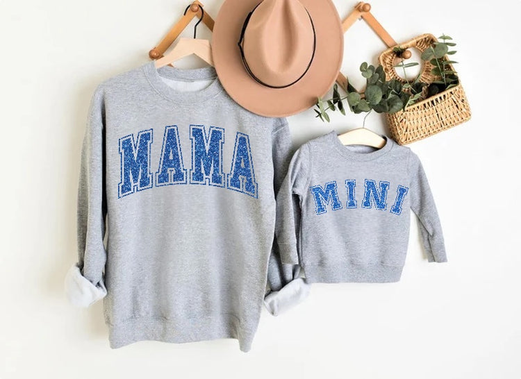 Glitter Mama & Mini Matching Sweatshirts - Grey Hippo Boutique