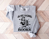 Just a Girl who Loves Books Sweatshirts Hippo Boutique