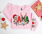 Custom Christmas Mama Sweatshirt with children’s name on sleeve Hippo Boutique