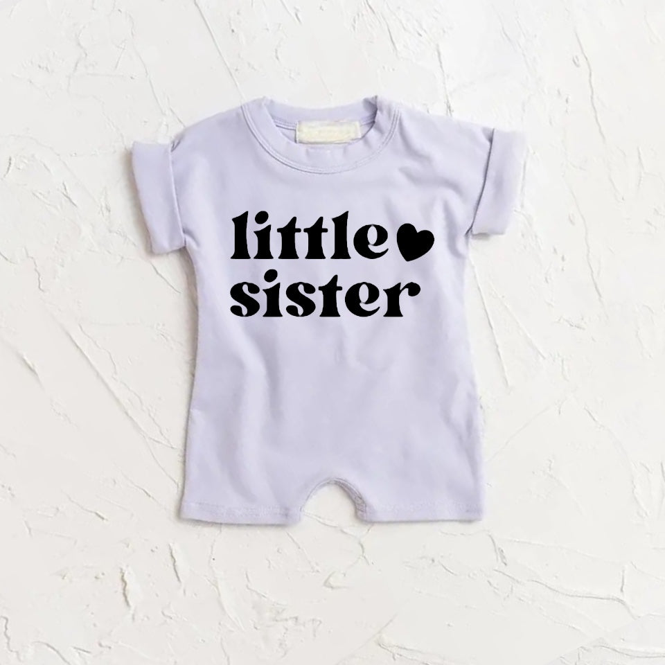 Little Sister baby Girl romper bodysuit Hippo Boutique