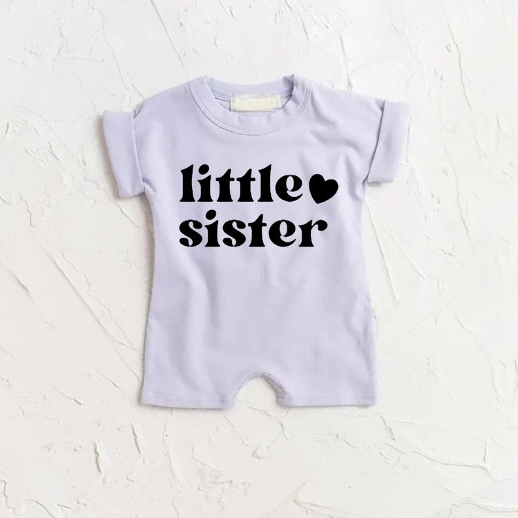 Little Sister baby Girl romper bodysuit Hippo Boutique