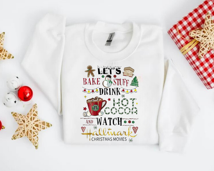 Lets bake stuff Christmas crewneck Sweatshirts Hippo Boutique