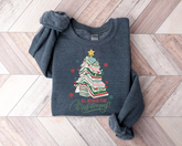 All Booked for Christmas Sweatshirts Hippo Boutique