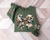 Cow Bow Christmas Sweatshirts Hippo Boutique