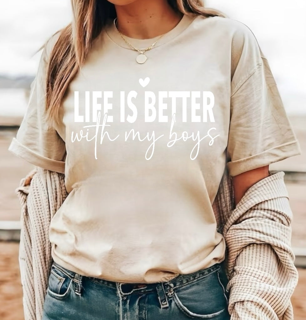 Life is Better with my Boys Women’s T-Shirts Hippo Boutique
