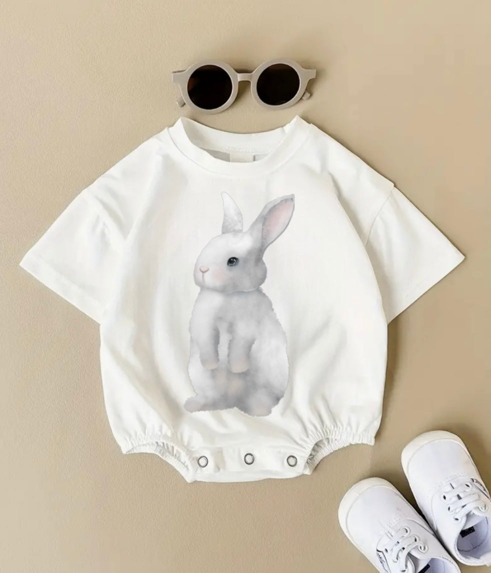 Bunny Baby t-shirt Bubble Romper Hippo Boutique