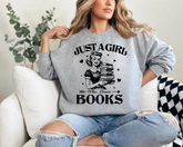 Just a Girl who Loves Books Sweatshirts Hippo Boutique