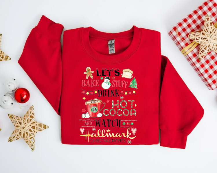 Lets bake stuff Christmas crewneck Sweatshirts Hippo Boutique