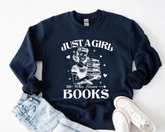 Just a Girl who Loves Books Sweatshirts Hippo Boutique