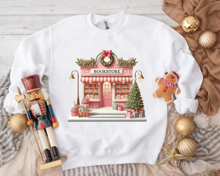 Bookstore christmas Sweatshirts Hippo Boutique