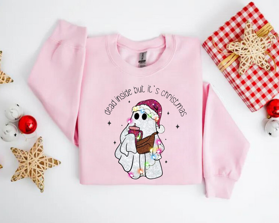 Dead Inside but its christmas crewneck Sweatshirts Hippo Boutique