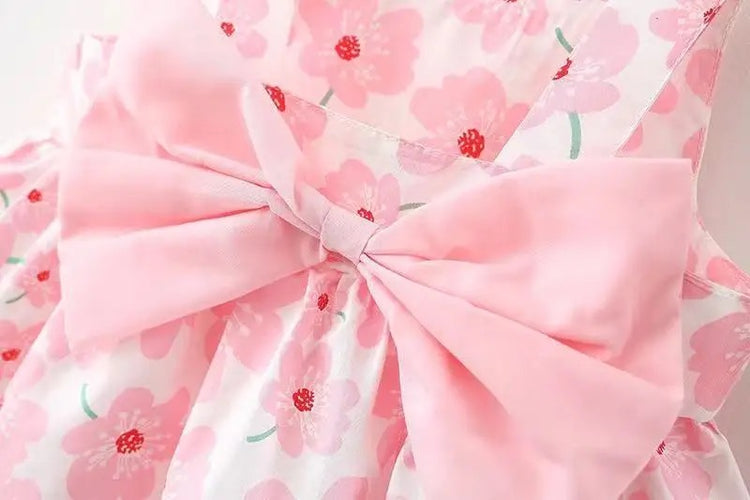 Floral Sleeveless Baby Dress with Sun Hat Hippo Boutique
