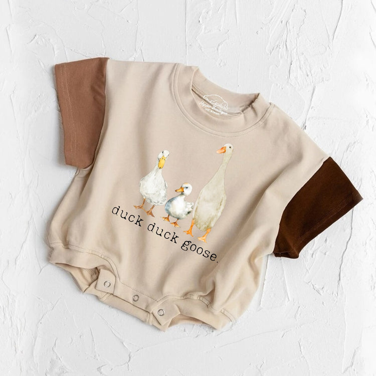 Duck Duck Goose baby Color Block T-Shirt Bubble Romper Hippo Boutique