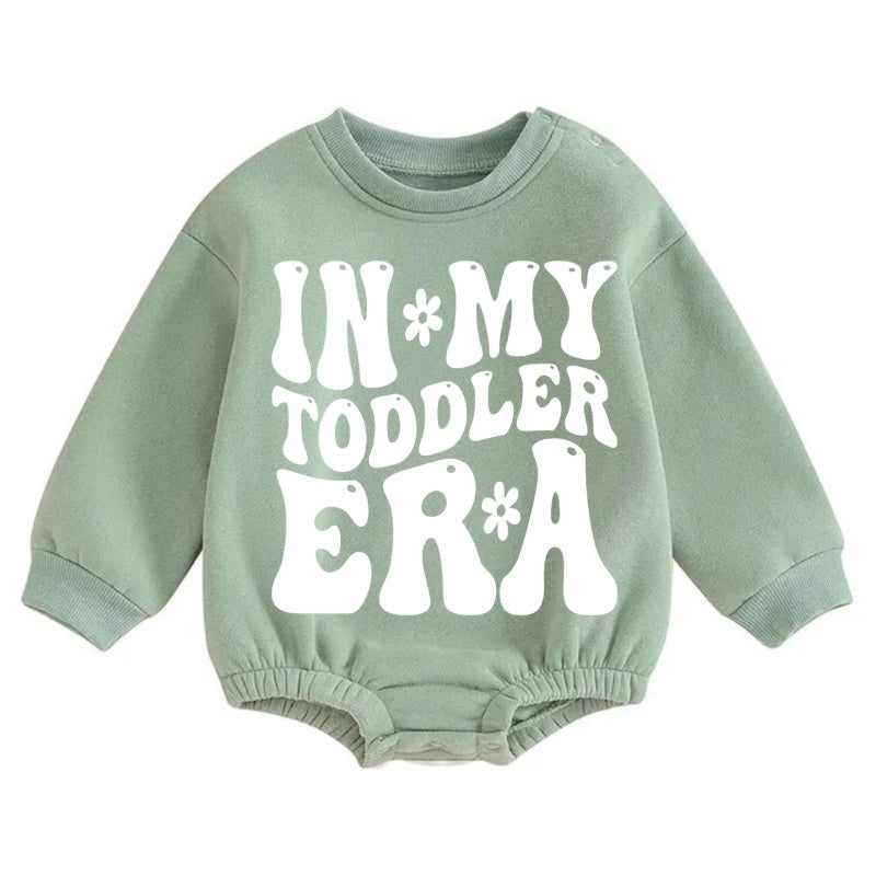 In my toddler era Soft warm fleece Baby Oversized Sweatshirt Romper Hippo Boutique