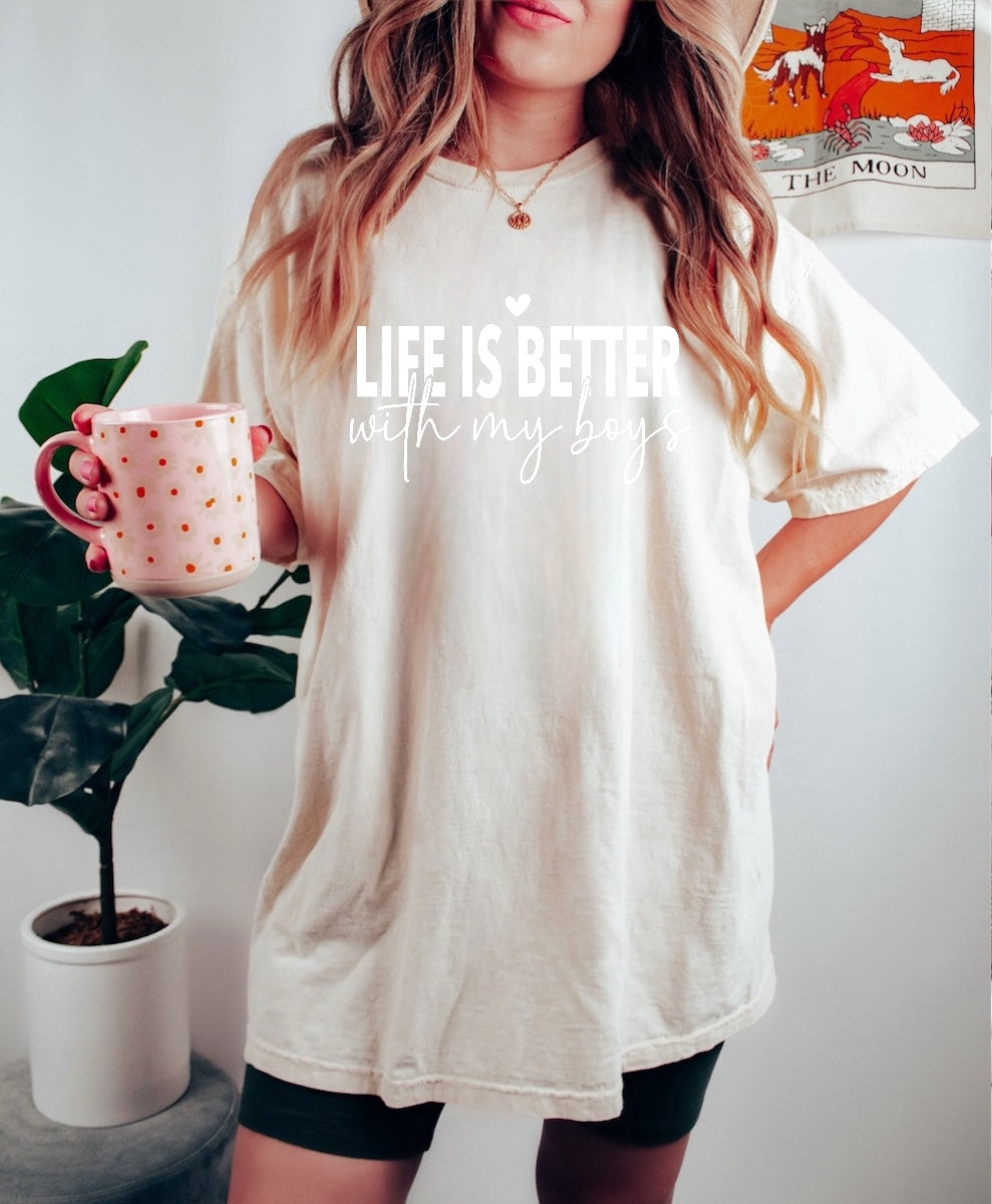 Life is Better with my Boys Women’s T-Shirts Hippo Boutique