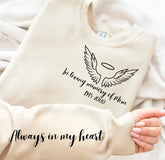 Custom memorial hoodie with name date and quote on sleeve and back Hippo Boutique