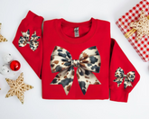 Cow Bow Christmas Sweatshirts Hippo Boutique