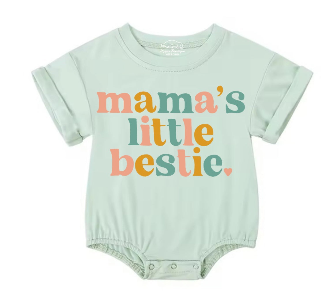 Mama’s Little Bestie Baby t-shirt bubble Romper