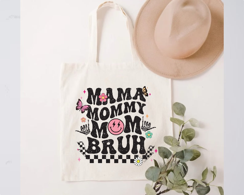 Mama Mommy Mom Bruh Tote Bag Hippo Boutique