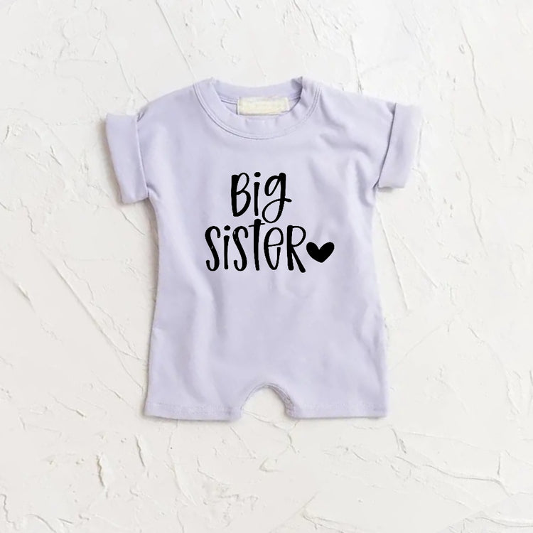Big Sister baby Girl romper bodysuit Hippo Boutique