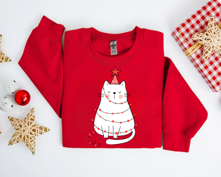 Cat Christmas Sweatshirts Hippo Boutique
