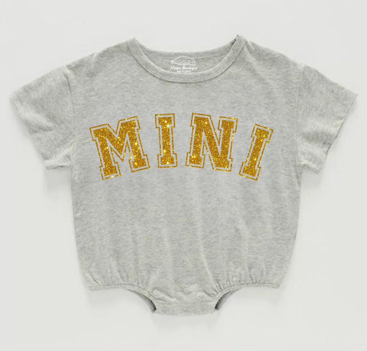 Glitter Mini Baby t-shirt Bubble Romper Hippo Boutique
