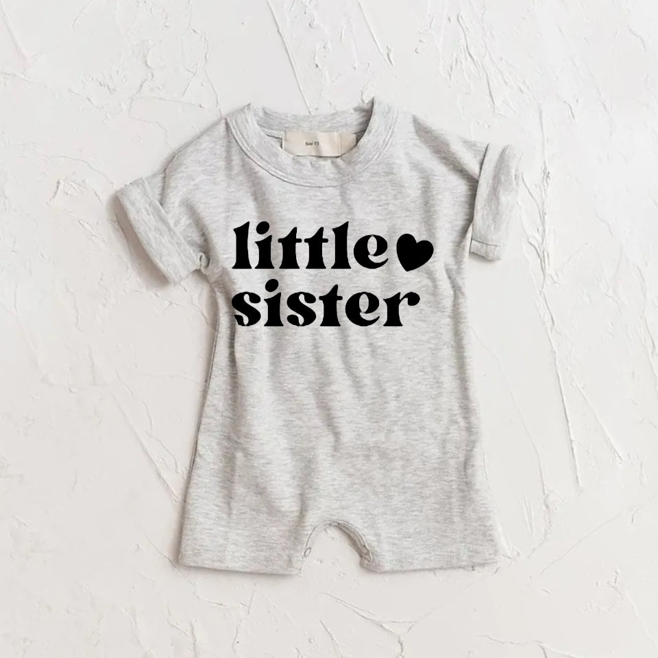 Little Sister baby Girl romper bodysuit Hippo Boutique