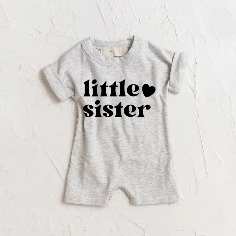Little Sister baby Girl romper bodysuit Hippo Boutique
