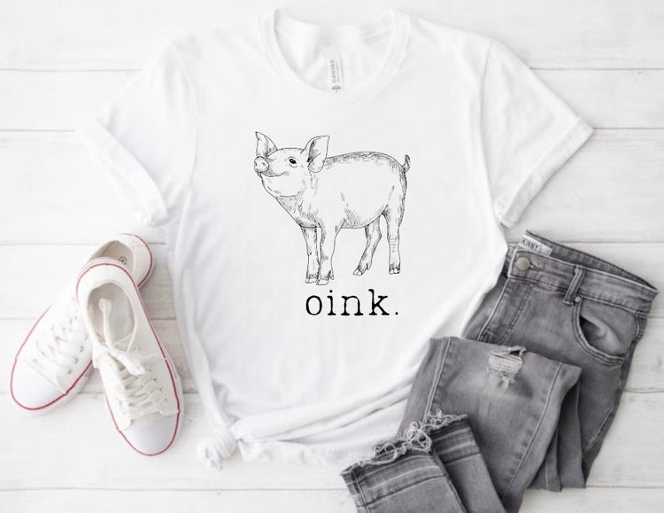 Oink Piggy Women’s T-Shirts Hippo Boutique