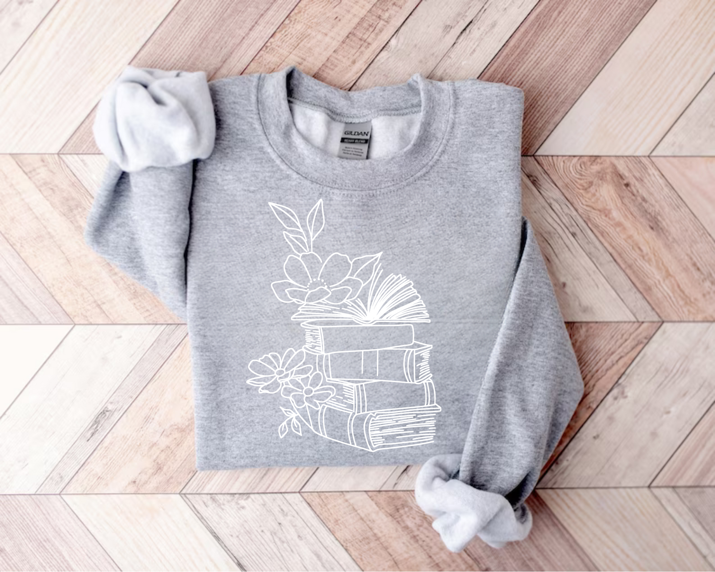 Floral books Sweatshirts Hippo Boutique