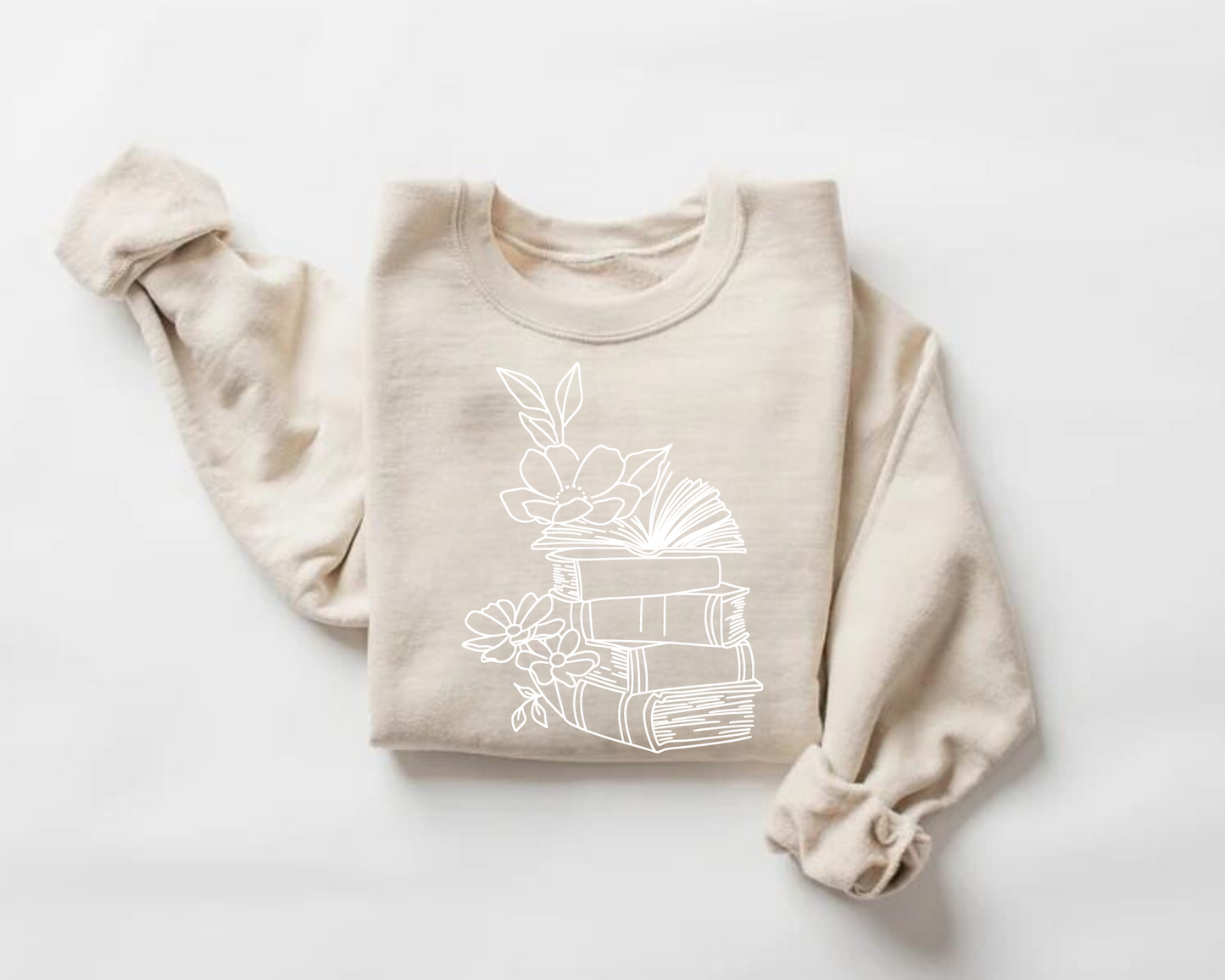 Floral books Sweatshirts Hippo Boutique