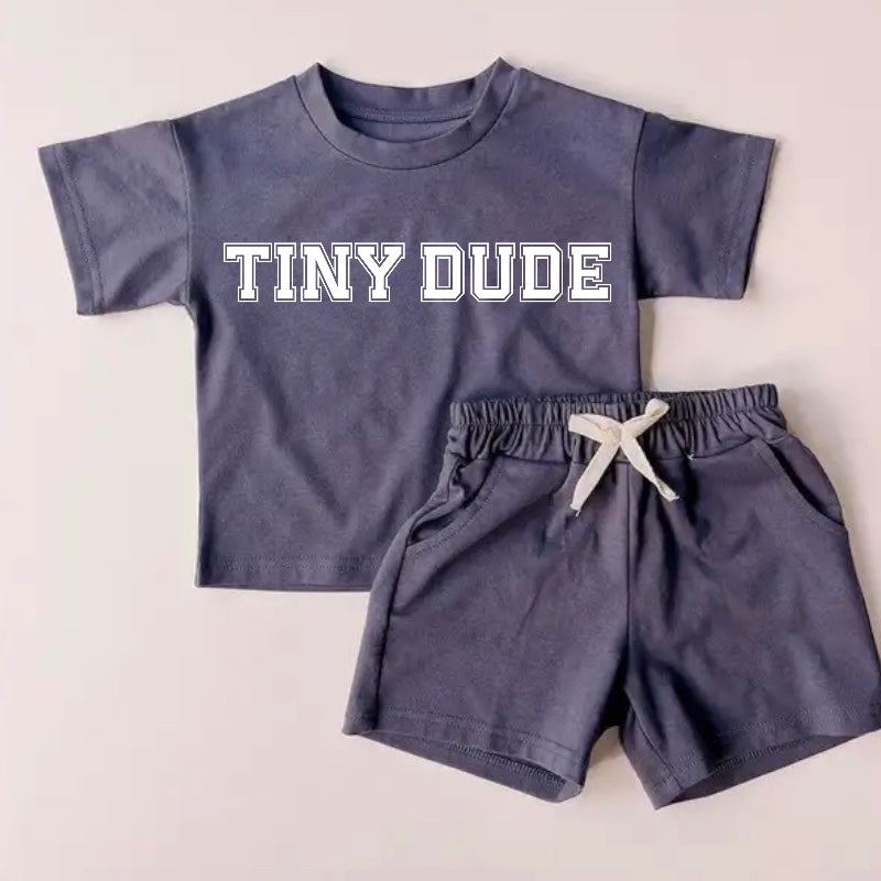 Tiny Dude Baby Boy T-Shirt & Shorts Set Hippo Boutique