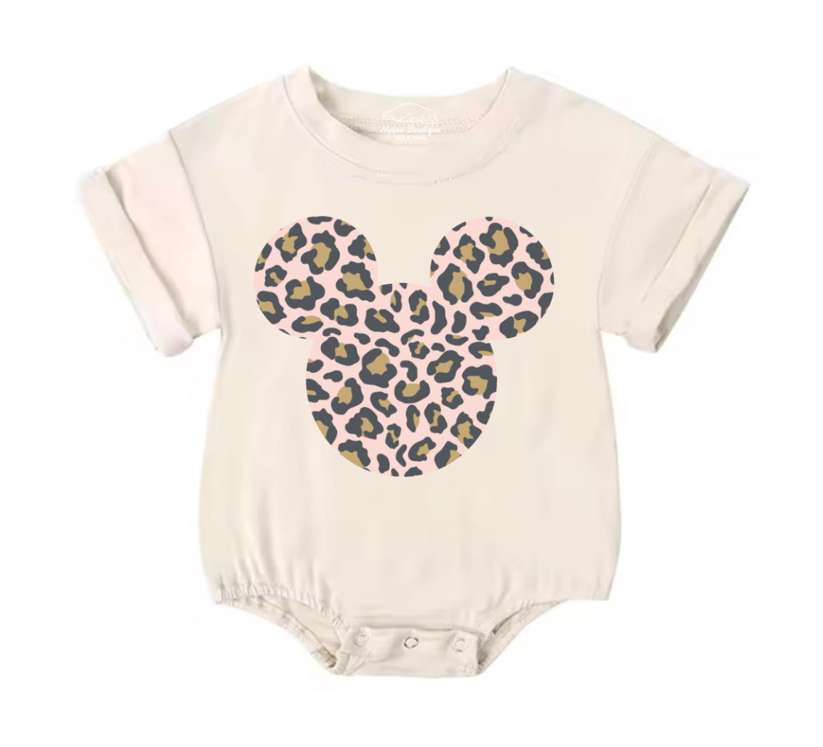 Leopard Mouse Baby t-shirt Bubble Romper Hippo Boutique