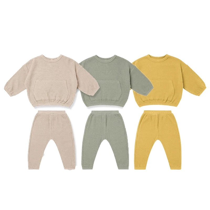 Baby & Toddler Waffle Knit Cotton Outfit Sets Hippo Boutique