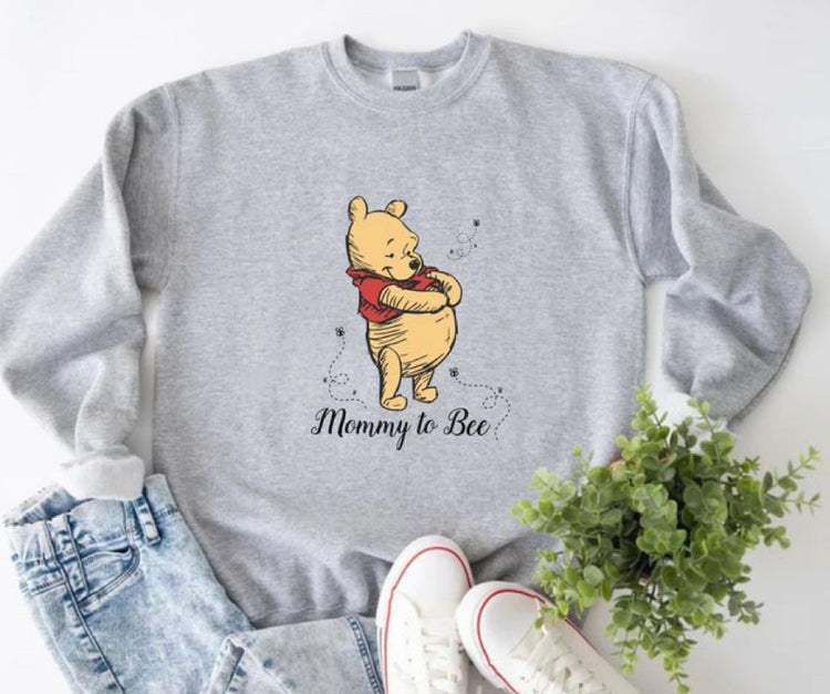 Mommy to Bee Pooh Women’s Crewneck Sweatshirts Hippo Boutique