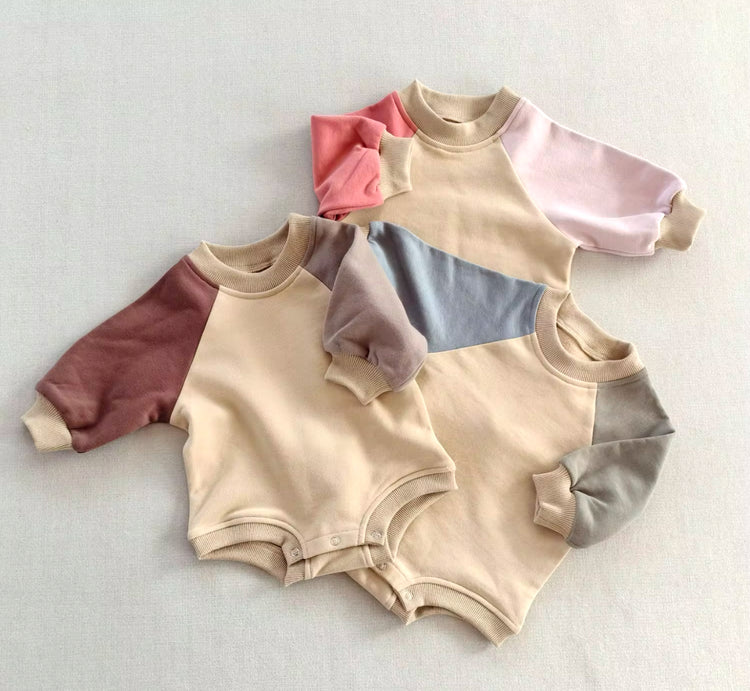 Color Block Oversized Sweatshirt Romper Hippo Boutique