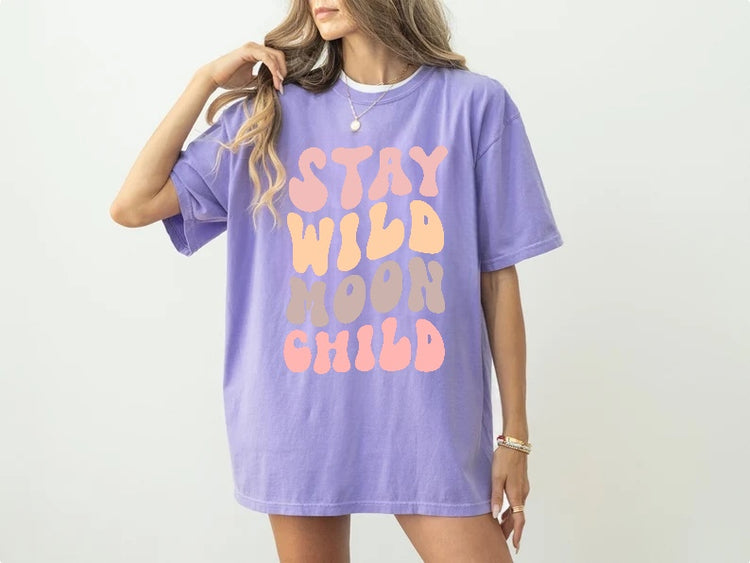 Stay Wild Moon Child Womens T-shirt Hippo Boutique