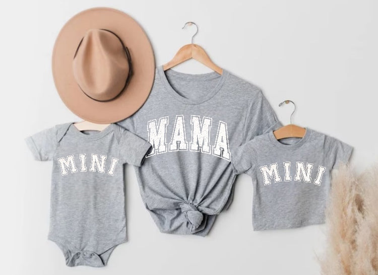 Glitter Mama & Mini Matching T-Shirts & Onesie - Grey Hippo Boutique