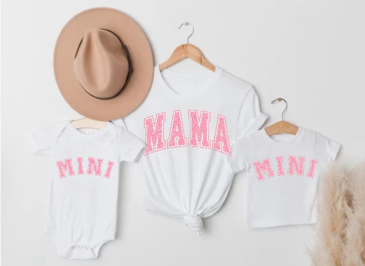 Glitter Mama & Mini Matching T-Shirts & Onesie - White Hippo Boutique
