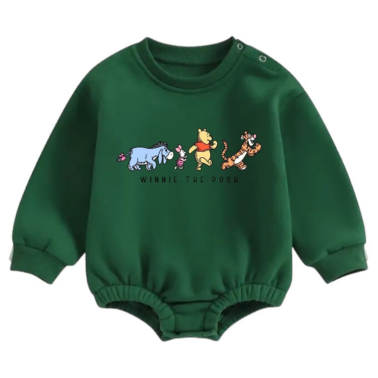 Soft warm fleece Baby pooh Oversized Sweatshirt Romper Hippo Boutique