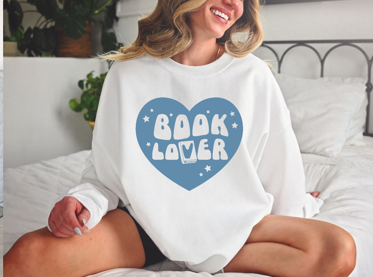 Book Lover Sweatshirt Hippo Boutique