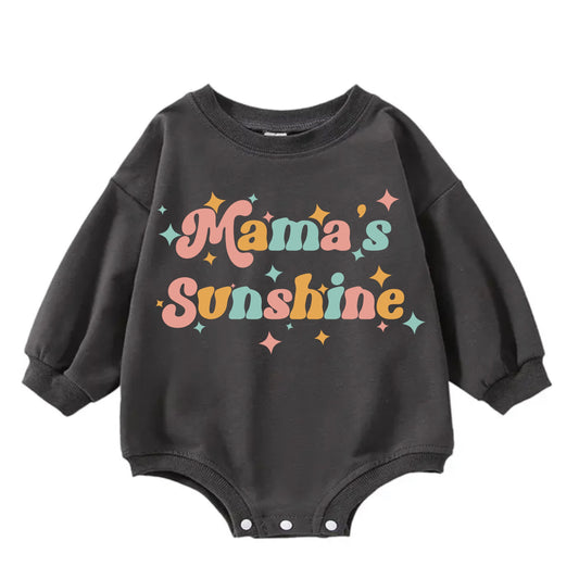 Mama’s Sunshine Baby Sweatshirt Romper Hippo Boutique