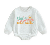 Soft warm fleece oversized Romper - Here comes the sun Hippo Boutique