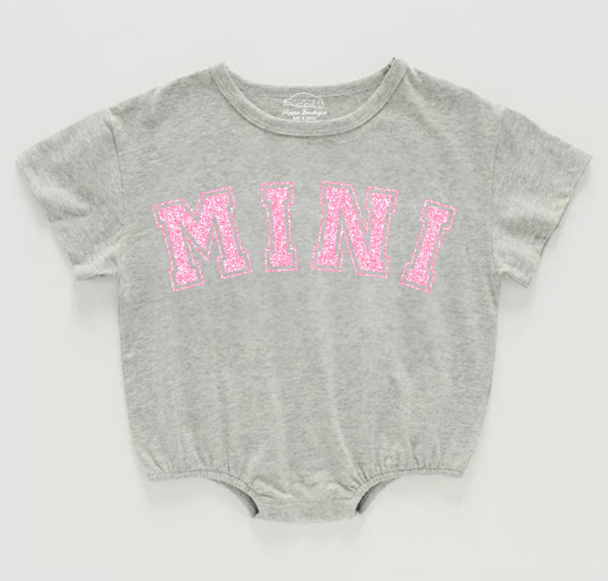 Glitter Mini Baby t-shirt Bubble Romper Hippo Boutique
