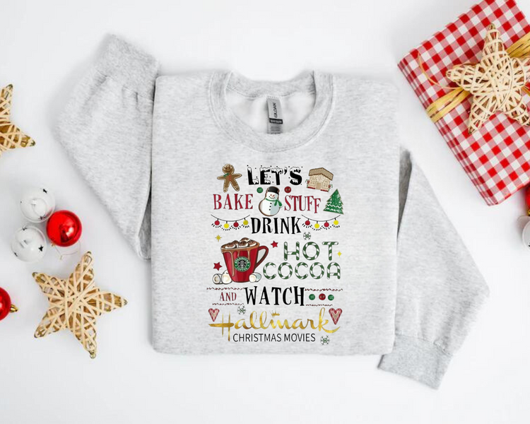 Lets bake stuff Christmas crewneck Sweatshirts Hippo Boutique