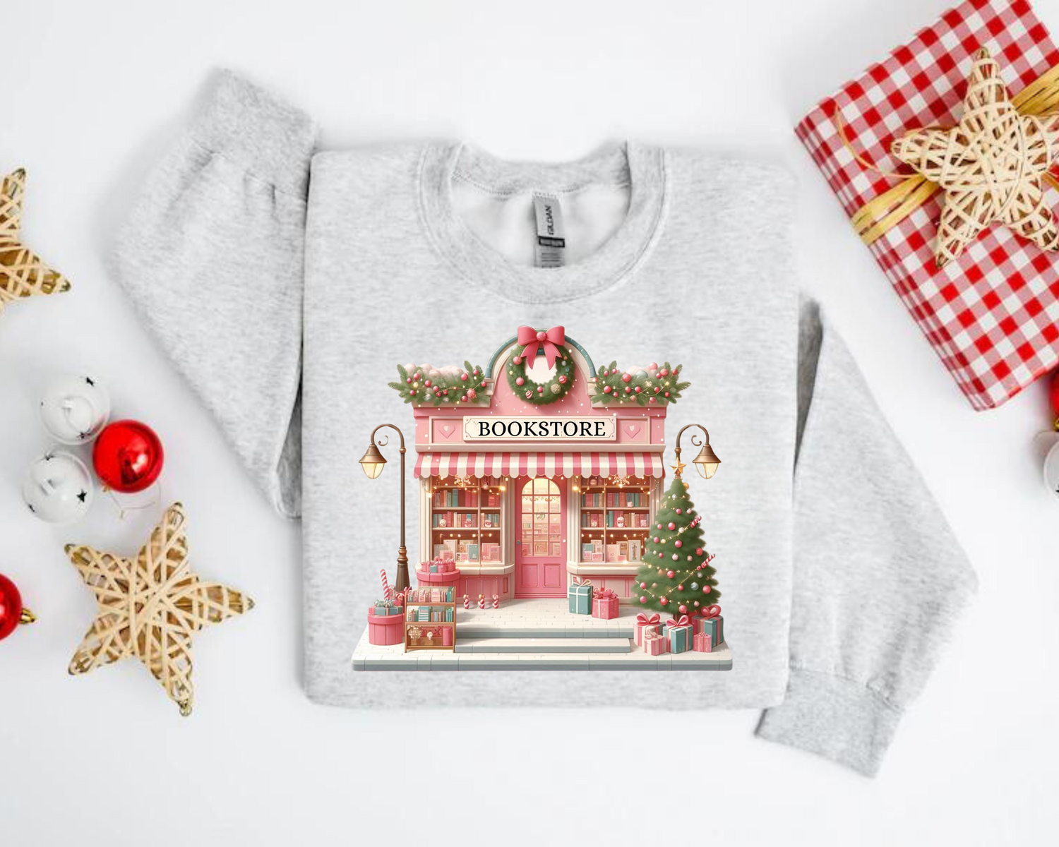 Bookstore christmas Sweatshirts Hippo Boutique