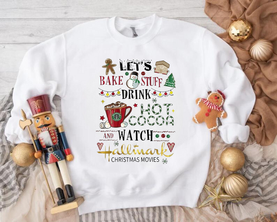 Lets bake stuff Christmas crewneck Sweatshirts Hippo Boutique