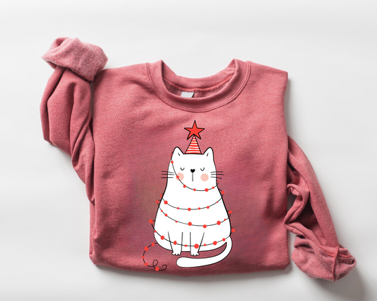 Cat Christmas Sweatshirts Hippo Boutique