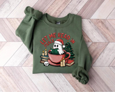 Let me read in peace Ghost Christmas Sweatshirts Hippo Boutique