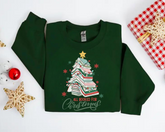 All Booked for Christmas Sweatshirts Hippo Boutique